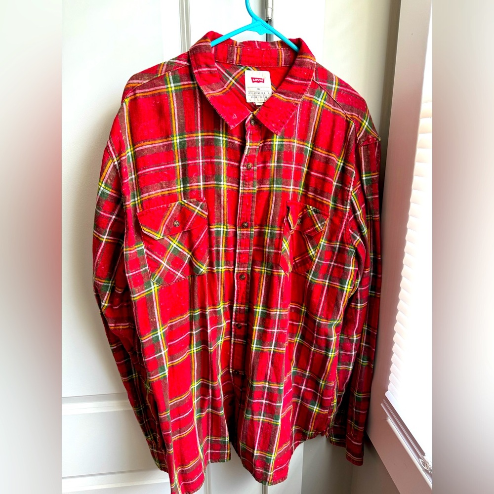 Levi’s Men Button Down Long Sleeve Flannel Shirt Size XXL